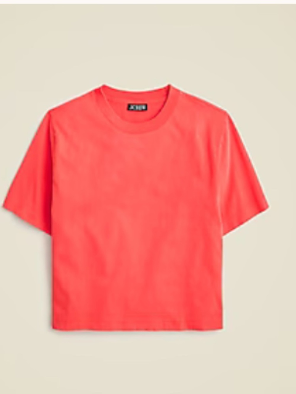 J Crew Relaxed premium-weight cropped T-shirt - vintage red - medium